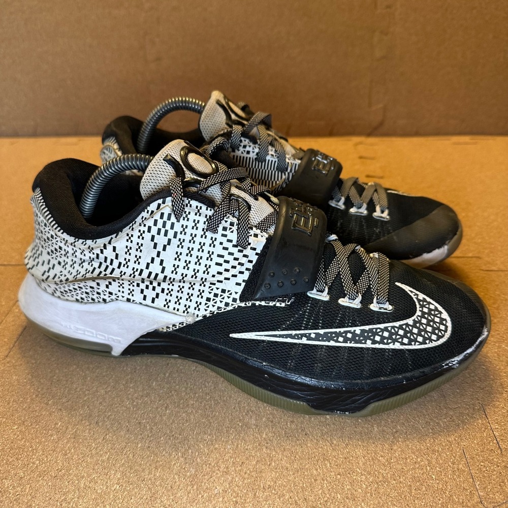 Nike KD 7 BHM Black History Month Mens 9.5 Basketball Shoes Black White